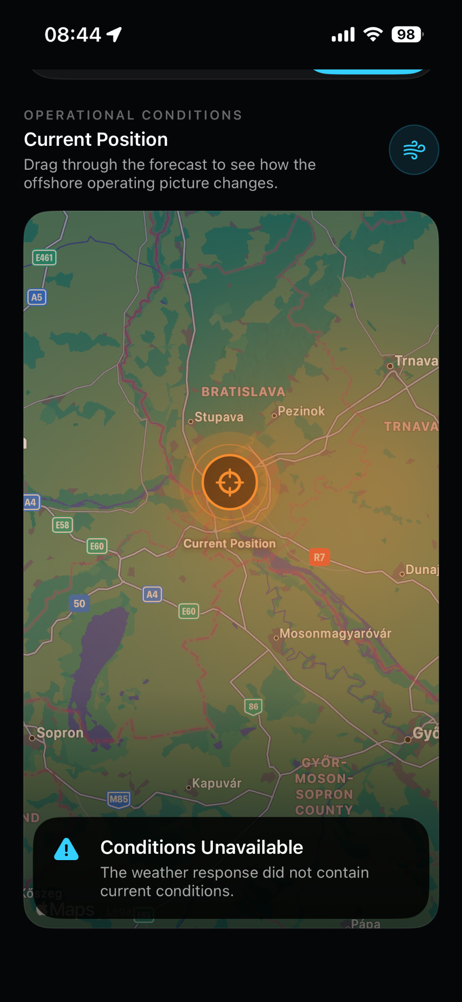 Offshore Fly app screen