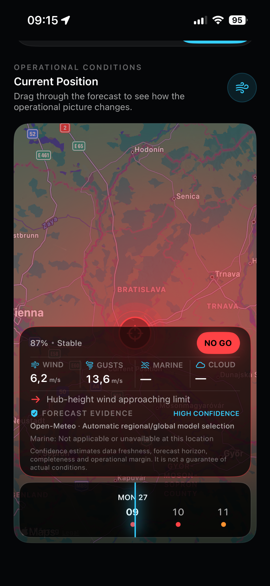 Offshore Fly app screen